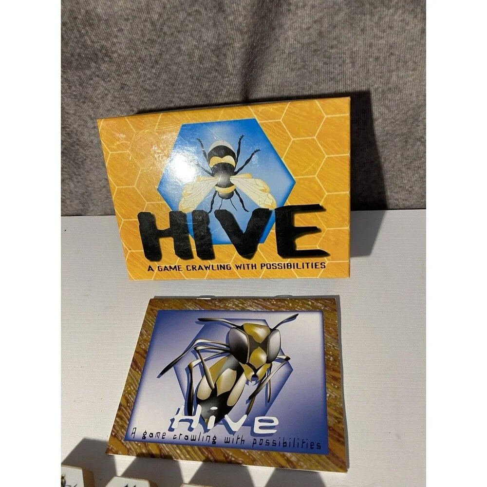 Vintage 2005 Hive Board Game REPLACEMENT PARTS LOT - 17 Wooden Tiles Box Manual